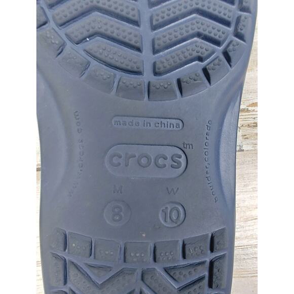 Crocs Crocband Thong Flip Flops Mens 10 Women’s 12 Navy Unisex Beach Sandals - Picture 7 of 7